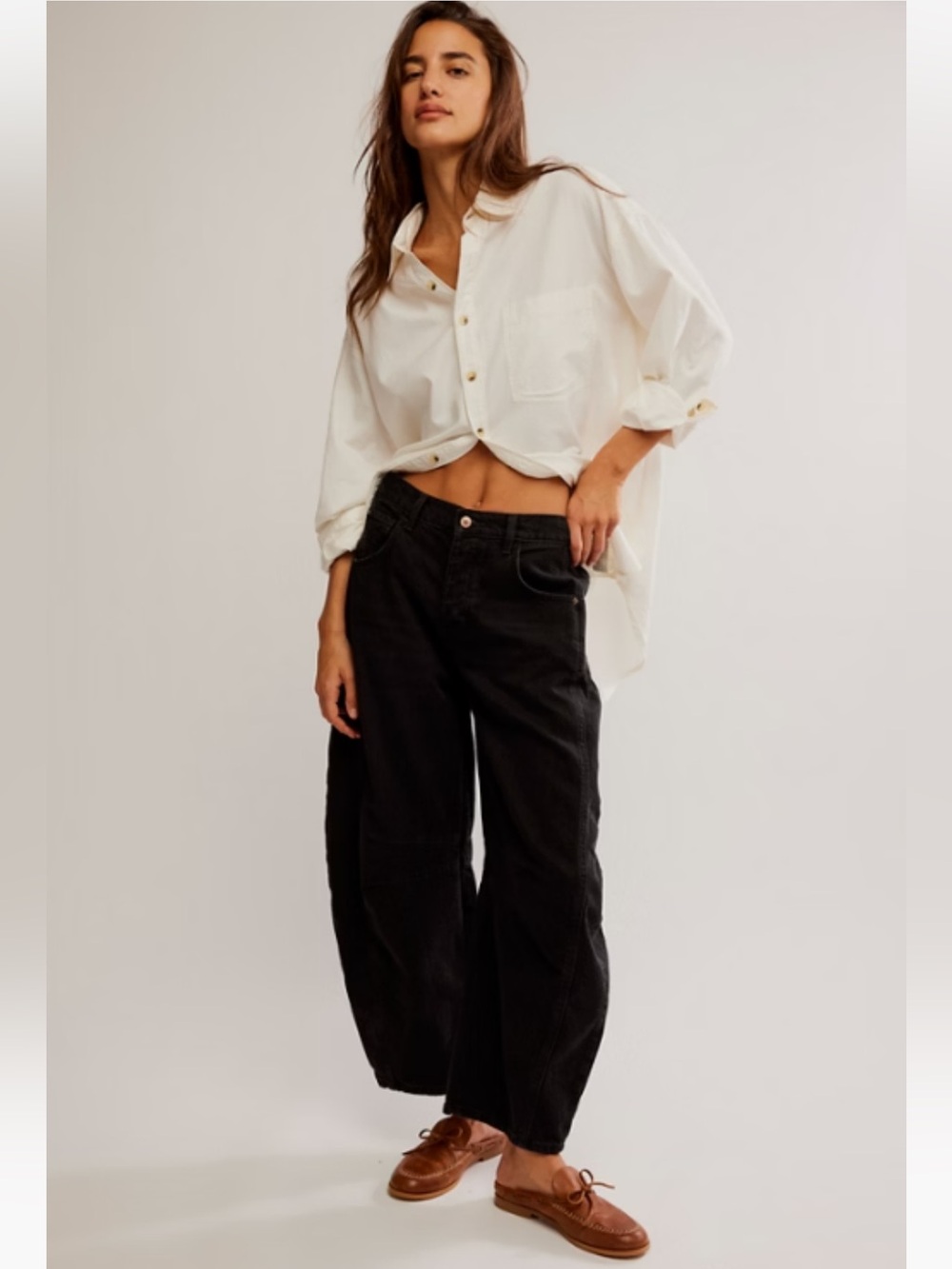 We The Free Good Luck Mid-Rise Barrel Jeans